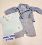Бебешки к-т за момче 3/6месеца Zara, риза, къси панталонки, блуза , снимка 1 - Комплекти за бебе - 40462896