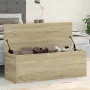 vidaXL Кутия за съхранение дъб сонома 102x35x35 см инженерно дърво, снимка 2