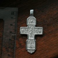 Нов сребърен масивен двулицев кръст, снимка 2 - Колиета, медальони, синджири - 28530869