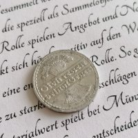 Райх монета - Германия - 50 пфенига | 1921г.; серия D, снимка 2 - Нумизматика и бонистика - 37969266