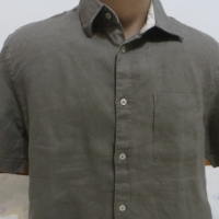 Мъжка риза с къс ръкав от лен Celio, снимка 2 - Ризи - 44688002