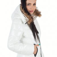 Зимно дамско яке – 4117 качулка с естествен пух от лисица, снимка 6 - Якета - 38268654