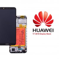 Нов оригинален Дисплей с рамка с батерия за Huawei Y7 2018 Y7 Prime LCD + Touch +Battery , снимка 1 - Резервни части за телефони - 30960068