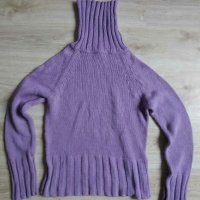 Лилав пуловер с поло на terranova , l size, снимка 1 - Блузи с дълъг ръкав и пуловери - 31177086