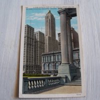 Стара пощенска картичка обществената библиотека в Чикаго, САЩ 1930г., снимка 1 - Филателия - 32064874