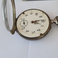 Антикварен сребърен джобен часовник Cilindre Remonteur, снимка 5 - Антикварни и старинни предмети - 38480273