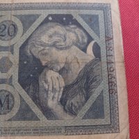 Райх банкнота 20 марки 1915г. Германия рядка за колекционери 28277, снимка 9 - Нумизматика и бонистика - 37142086