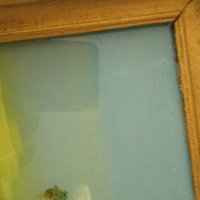красива картина пейзаж рисувана от вътрешната страна на стъклото със дървена винтидж рамка , снимка 14 - Антикварни и старинни предмети - 44398853