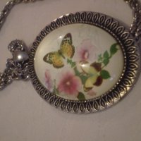 медальон винтидж стил пеперуда и цветя, снимка 8 - Антикварни и старинни предмети - 38849959
