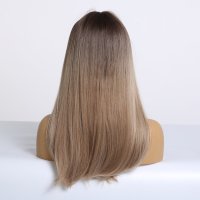 Кафява перука с бретон средна дължина, снимка 3 - Аксесоари за коса - 42253986