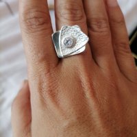 Сребърен комплект - обици и пръстен, снимка 2 - Бижутерийни комплекти - 37759969