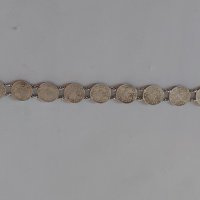 Стара сребърна гривна от турски сребърни монети, снимка 1 - Гривни - 40690693