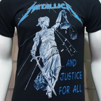 Нова мъжка тениска с дигитален печат на музикалната група METALLICA and justice for all с гръб, снимка 2 - Тениски - 29878493