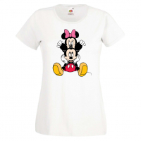 Дамска тениска Mickey & Minnie 3 Мини Маус,Микки Маус.Подарък,Изненада,, снимка 9 - Тениски - 36526206