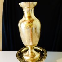 Великолепна британска бронзова ваза 30 см. , снимка 2 - Вази - 29420833