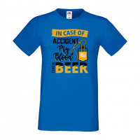 Мъжка тениска In Case Of Accident My Blood Type Is Beer,Бира,Бирфест,Beerfest,Подарък,Изненада,Рожде, снимка 4 - Тениски - 36378219