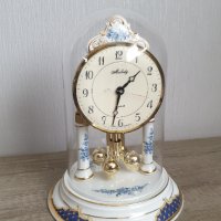 Стар юбилеен порцеланов кварцов часовник колба, снимка 3 - Антикварни и старинни предмети - 42793539