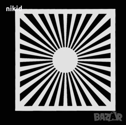 Лъчи квадратен слънце стенсил шаблон спрей за торта и scrapbook , снимка 1