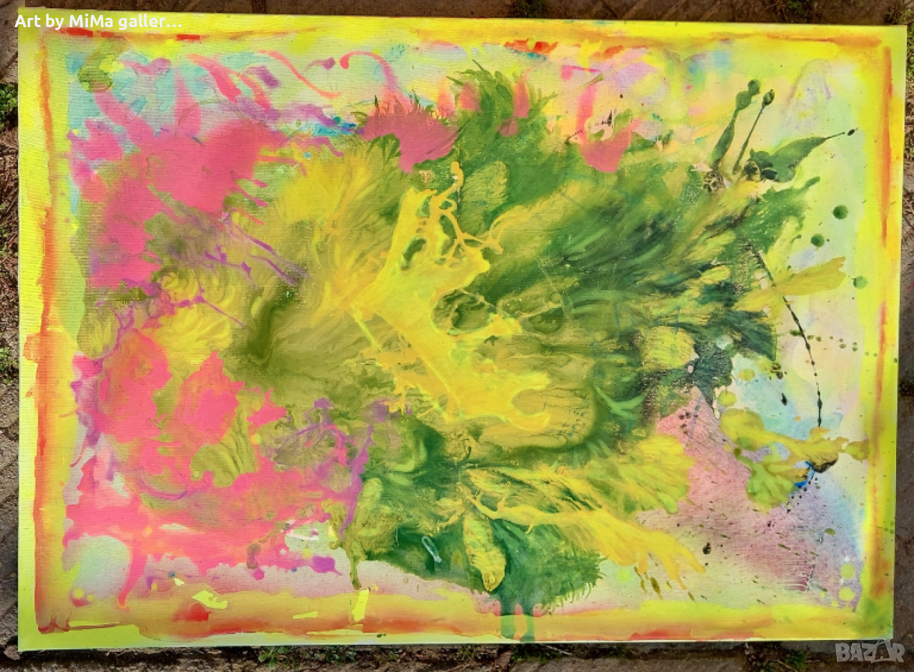 Абстракция 100х70 см., голяма картина, abstract painting,за Нова Година - оригинален подарък, снимка 1