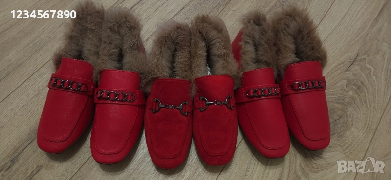 Мокасинис с естествен косъм , снимка 1