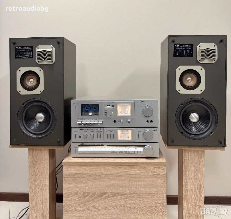🔉Ретро аудио сет AKAI - усилвател AM-U01, тунер AT-K02, Дек CS-M01A и тонколони SR-1300 🔉, снимка 1