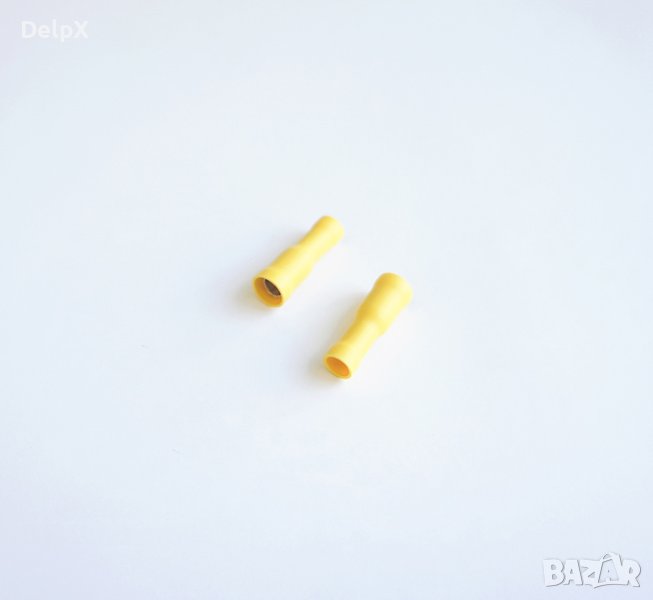 Кабелен конус женски с изолация жълт Ф5mm/4mm2, снимка 1