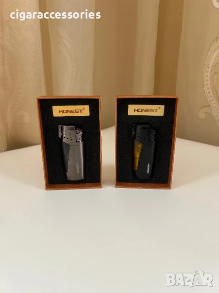 Газова запалка HONEST с троен пламък и пънч – нова, в кутия, снимка 1