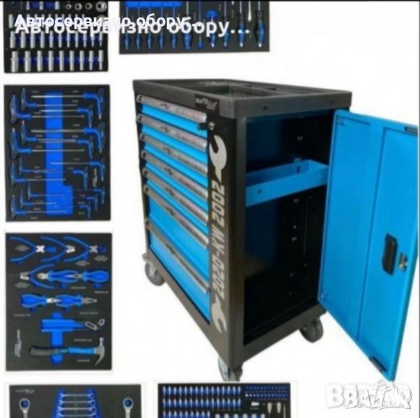 Количка с инструменти 7 чекмеджета метален капак KrafTWelle, снимка 1