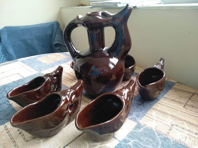 Керамичен сервиз за вино, снимка 1
