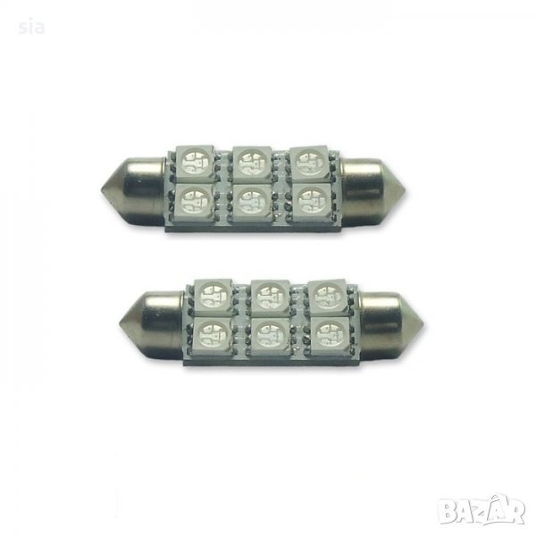 Диодни крушки, 24V, 2бр, жабка, регистрационен номер, багажник, купе, снимка 1