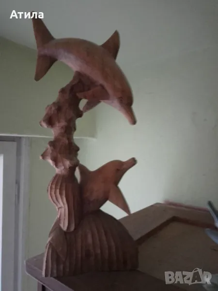 статуетка скулптура делфини 46 см , снимка 1