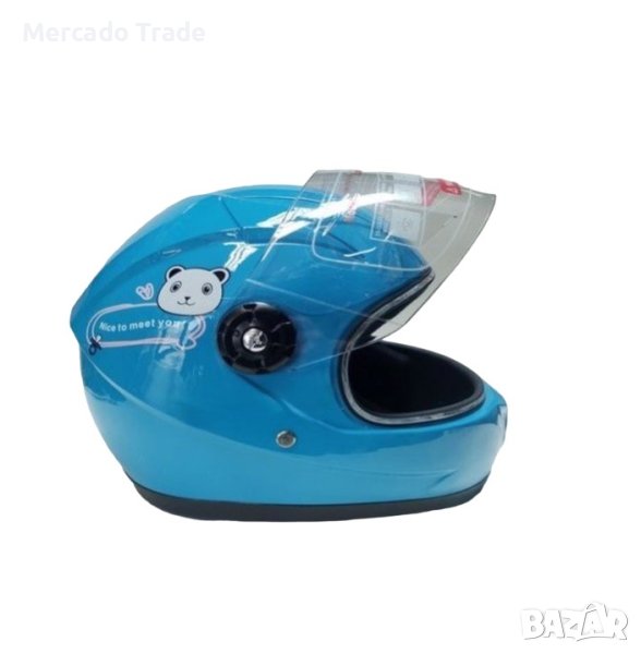 Детска каска за мотор Mercado Trade, За скутер, XS размер, Син, снимка 1
