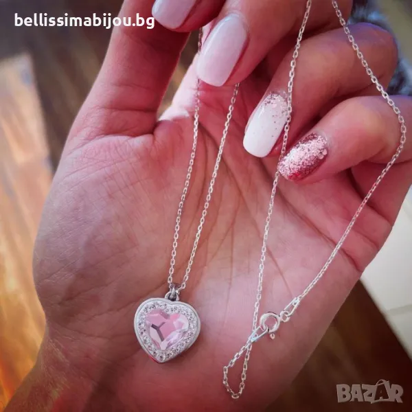 Сребърно дамско Колие с Кристали Сваровски, снимка 1