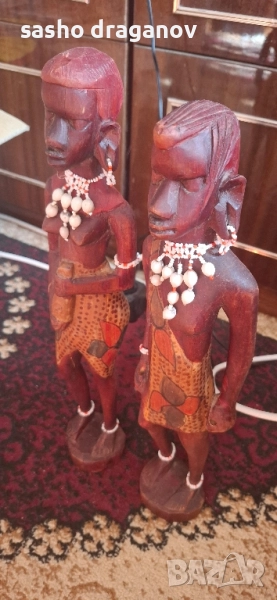 2 ръчно изработени африкански дърворезби, снимка 1