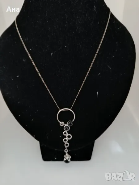 Красиво сребърно колие с естествени камъни , снимка 1