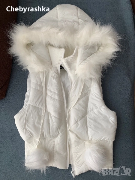 БЯЛ ЕЛЕК /XS/ ПУХ / НОВ /КАЧУЛКА, снимка 1