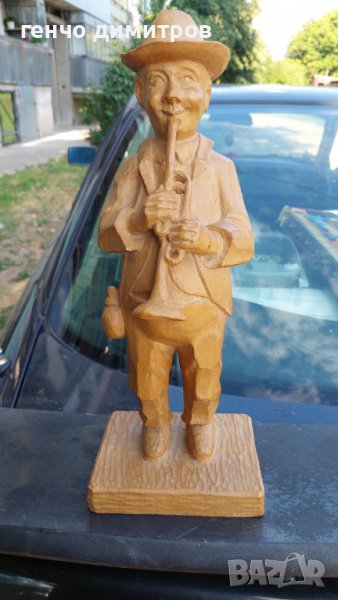 дървена статуетка  музикант , снимка 1