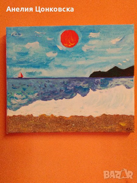 Морски пейзаж акрил върху платно, снимка 1