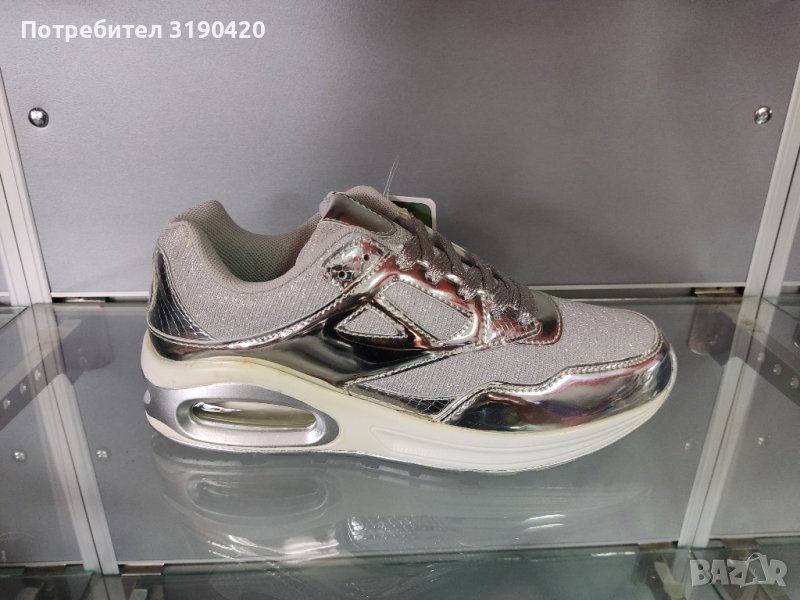 Сребърна дамска модерна маратонка, снимка 1