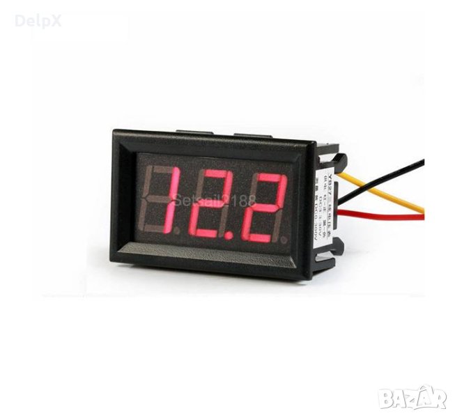 Волтметър за вграждане в панел 3,2V/30V 45x26mm, снимка 1