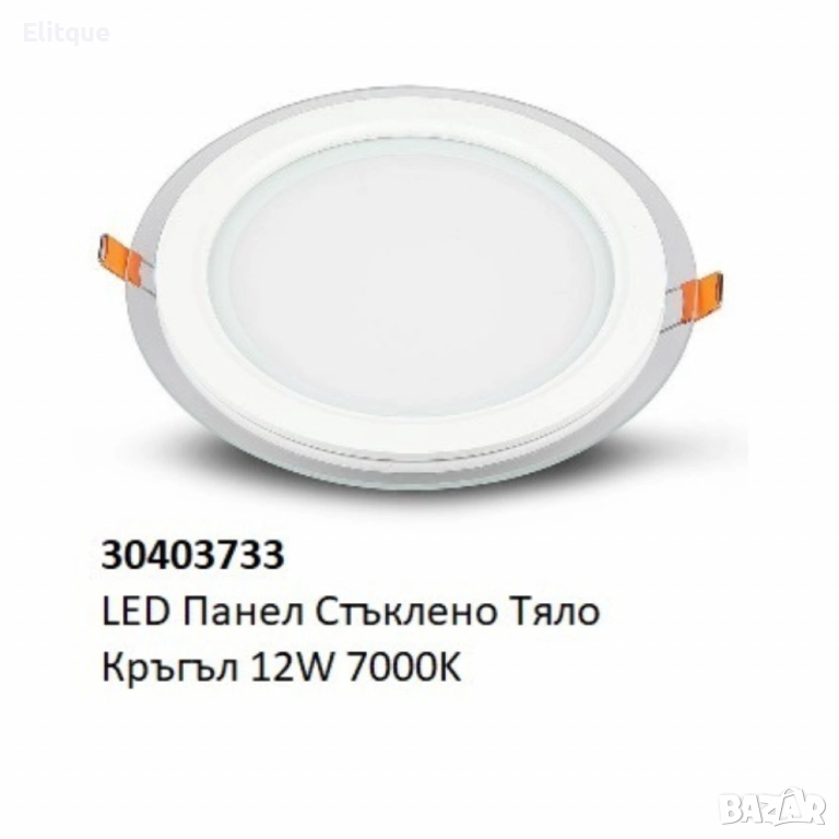 LED панел със стъклено тяло – 6W, 12W, 18W (4000K/7000K), снимка 1