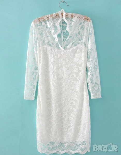 Нова бяла дантелена рокля, снимка 1
