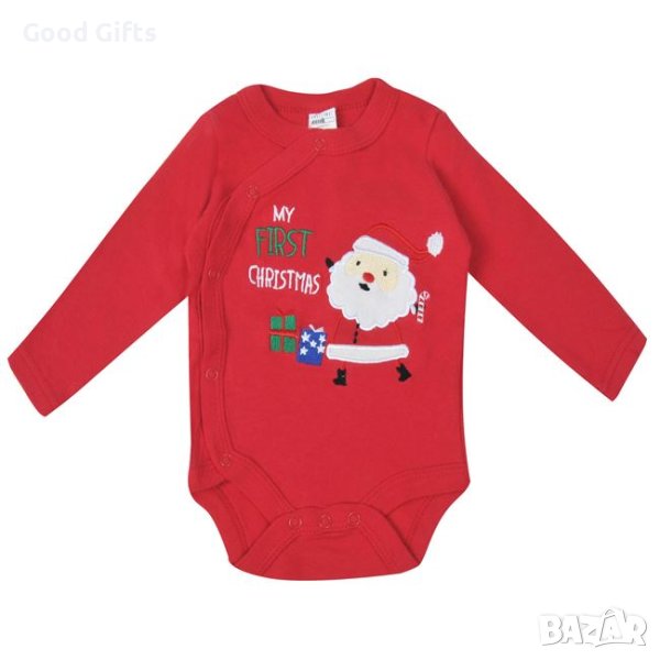 Бебешко коледно боди, My 1st Christmas, 0-6 месеца, снимка 1
