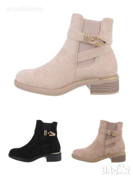 Класически дамски боти от велур, 3цвята, снимка 1