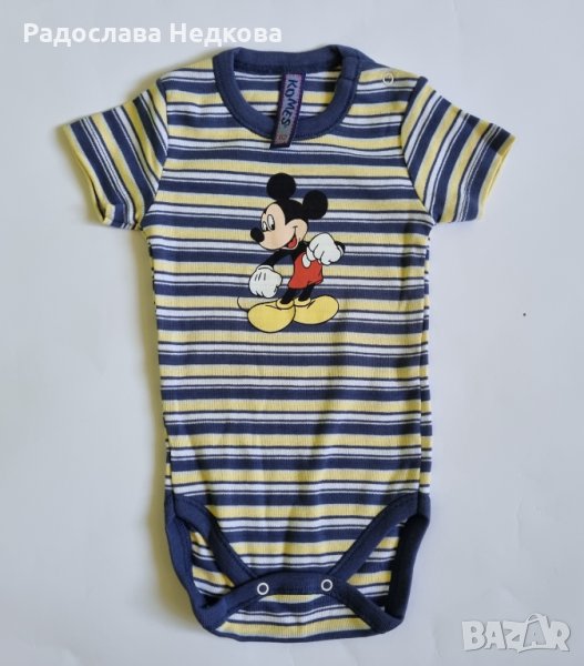 Боди с къс ръкав Мики - 62,68,86  см, снимка 1