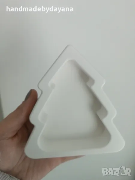 Съд за свещи - коледно дърво /Керамична елха/, снимка 1