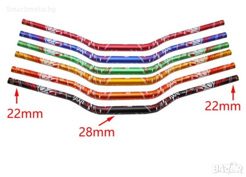 Кормило за мотор Ендуро Крос, Вело fat bar фетбар 28мм А7005-T6, снимка 1