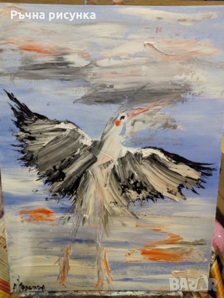 Авторска картина "Раненият полет", снимка 1