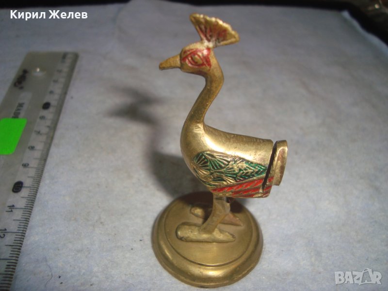 КРАСИВА СТАРА БРОНЗОВА ФИГУРКА - ПТИЦА МАЙСТОРСКА ИЗРАБОТКА СТАТУЕТКА 25893, снимка 1