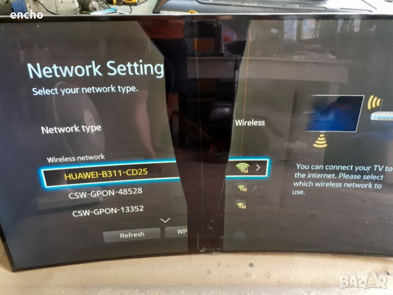 Счупен Samsung UE65H8000, снимка 1